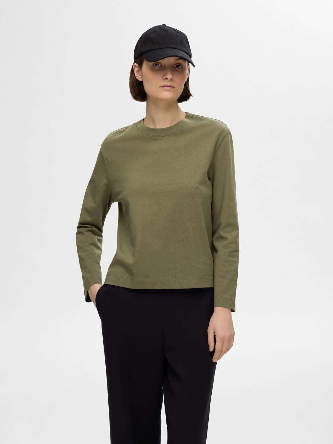 SLF essential long sleeve boxy t-shirt | Selected Femme