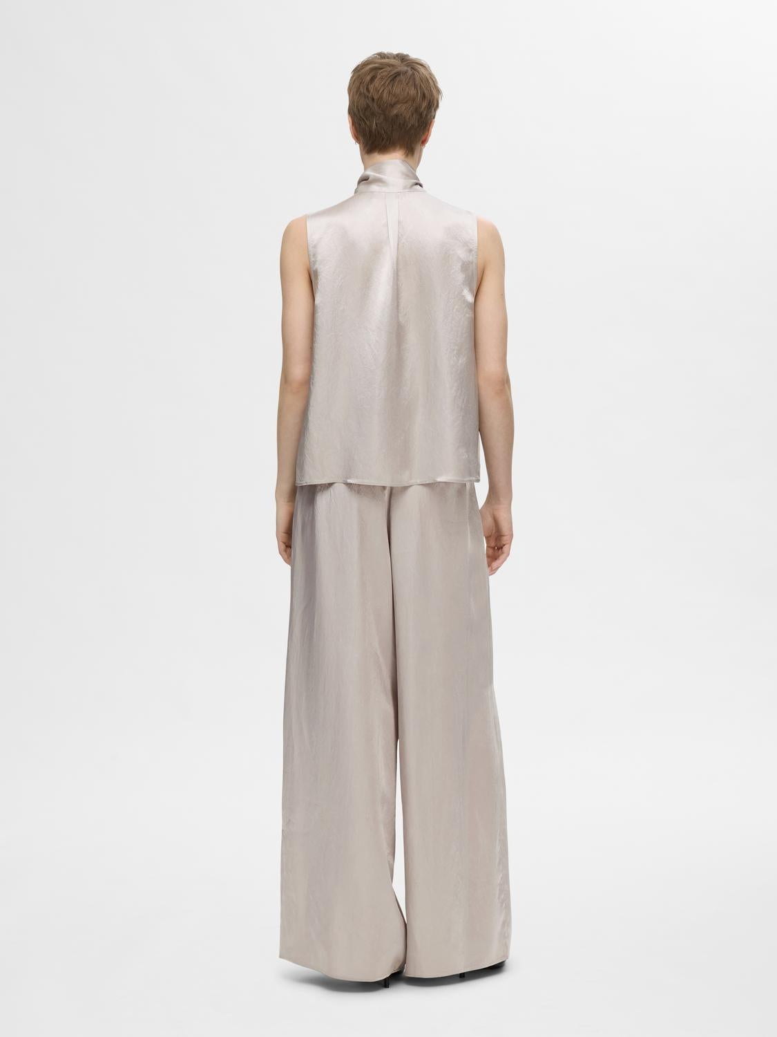 Selene high waist silver pants |Selected Femme