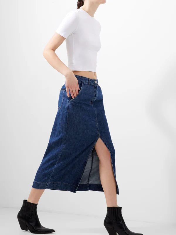 Denim skirt with slit | French Connection