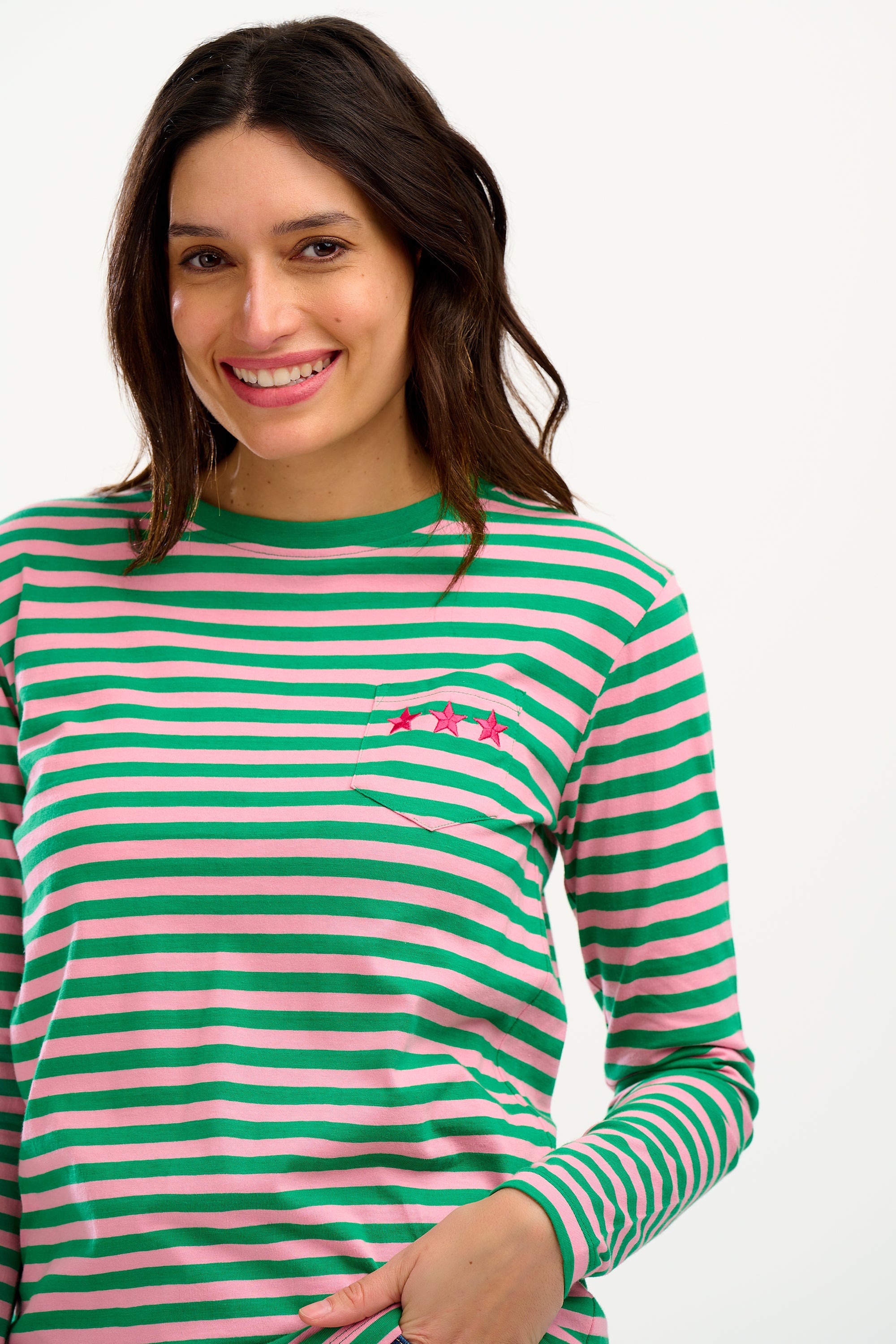 Brunswick Pink Green Top | Sugarhill Brighton