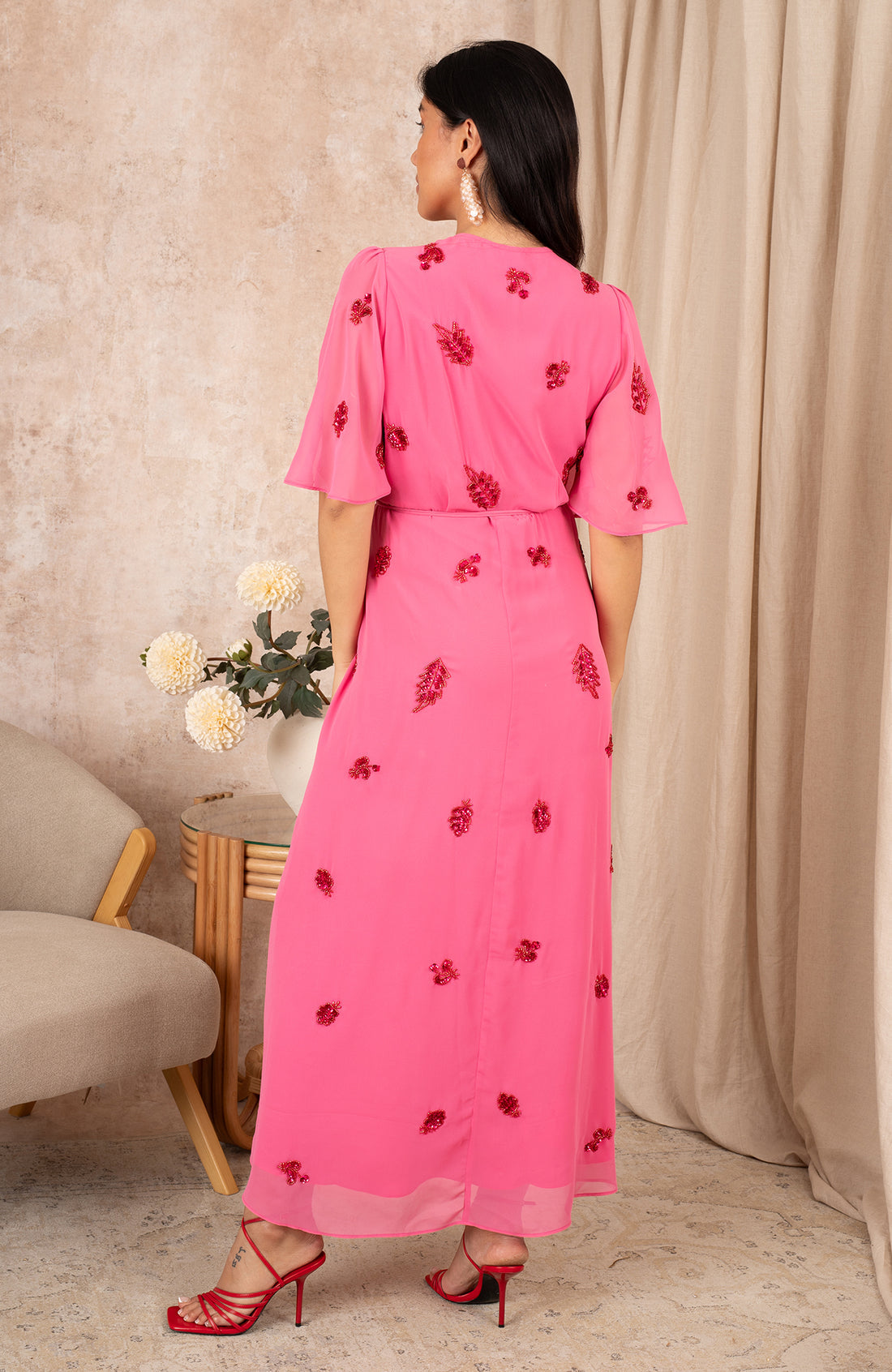 Hebe beaded pink dress | Hope & Ivy