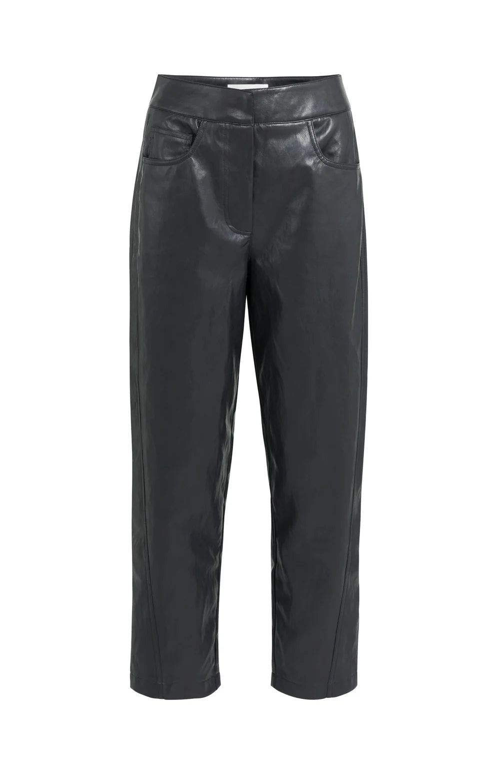 Faux Leather Carrot Fit Trousers | Yaya