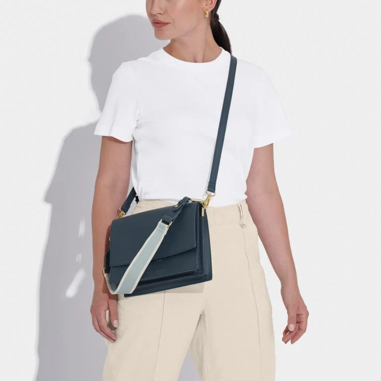 Orla crossbody canvas strap in navy | Katie Loxton