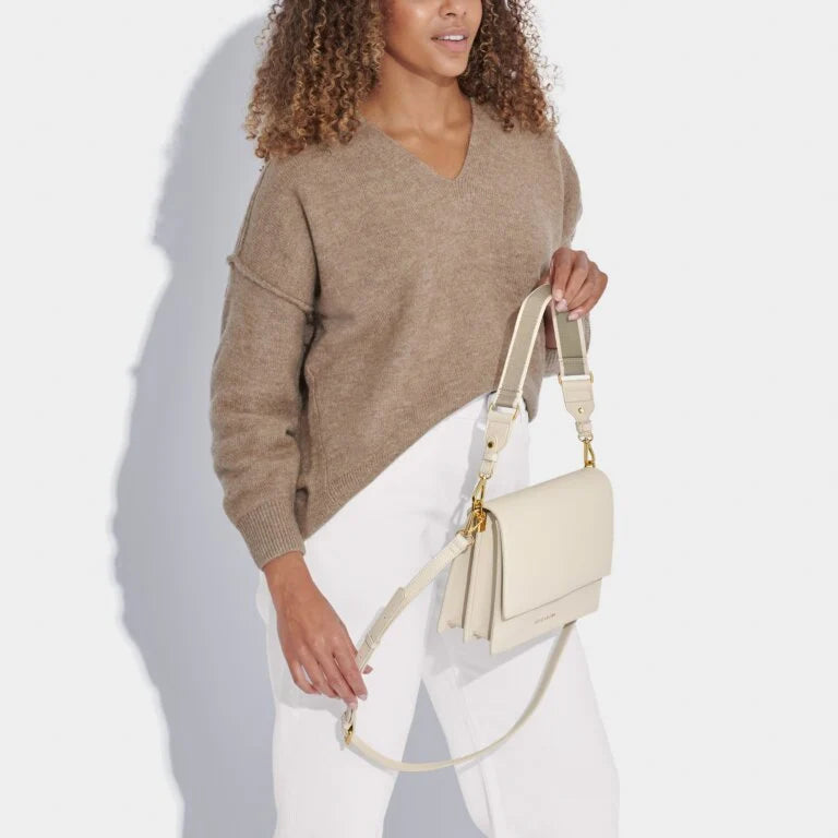 Orla crossbody with a canvas strap in off white | Katie Loxton