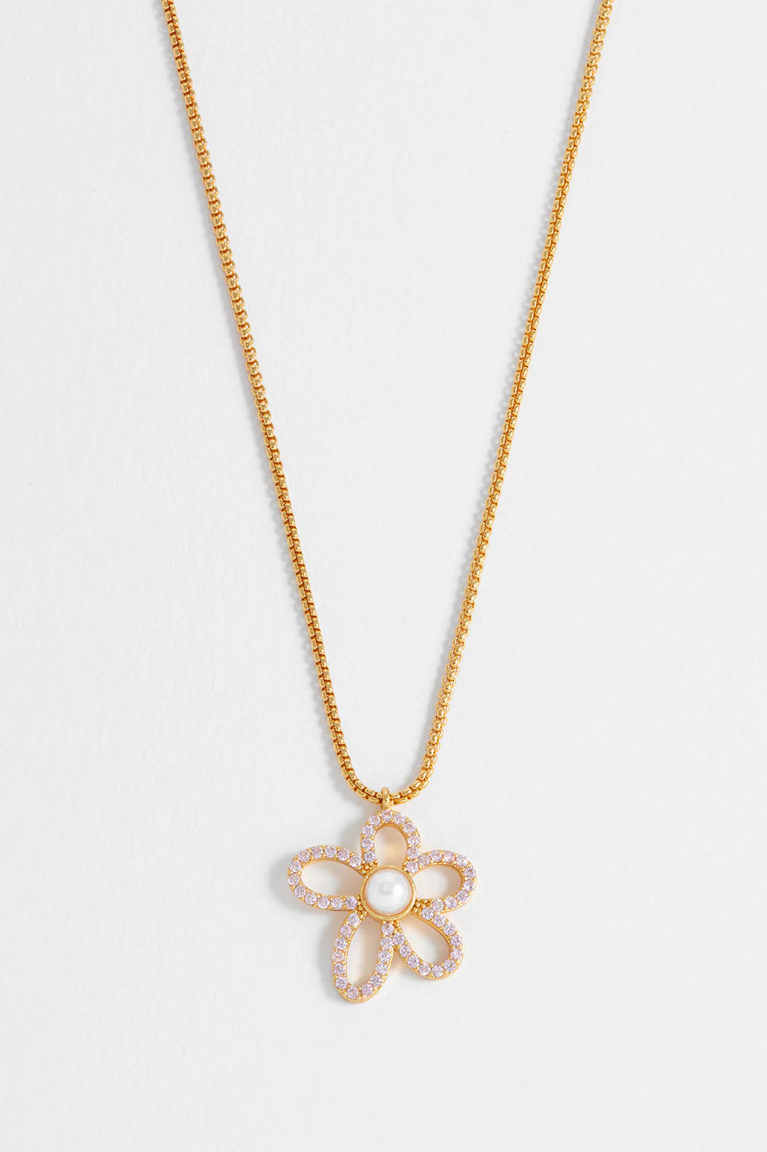 Pink and Pearl tennis chain necklace | Estella Bartlett