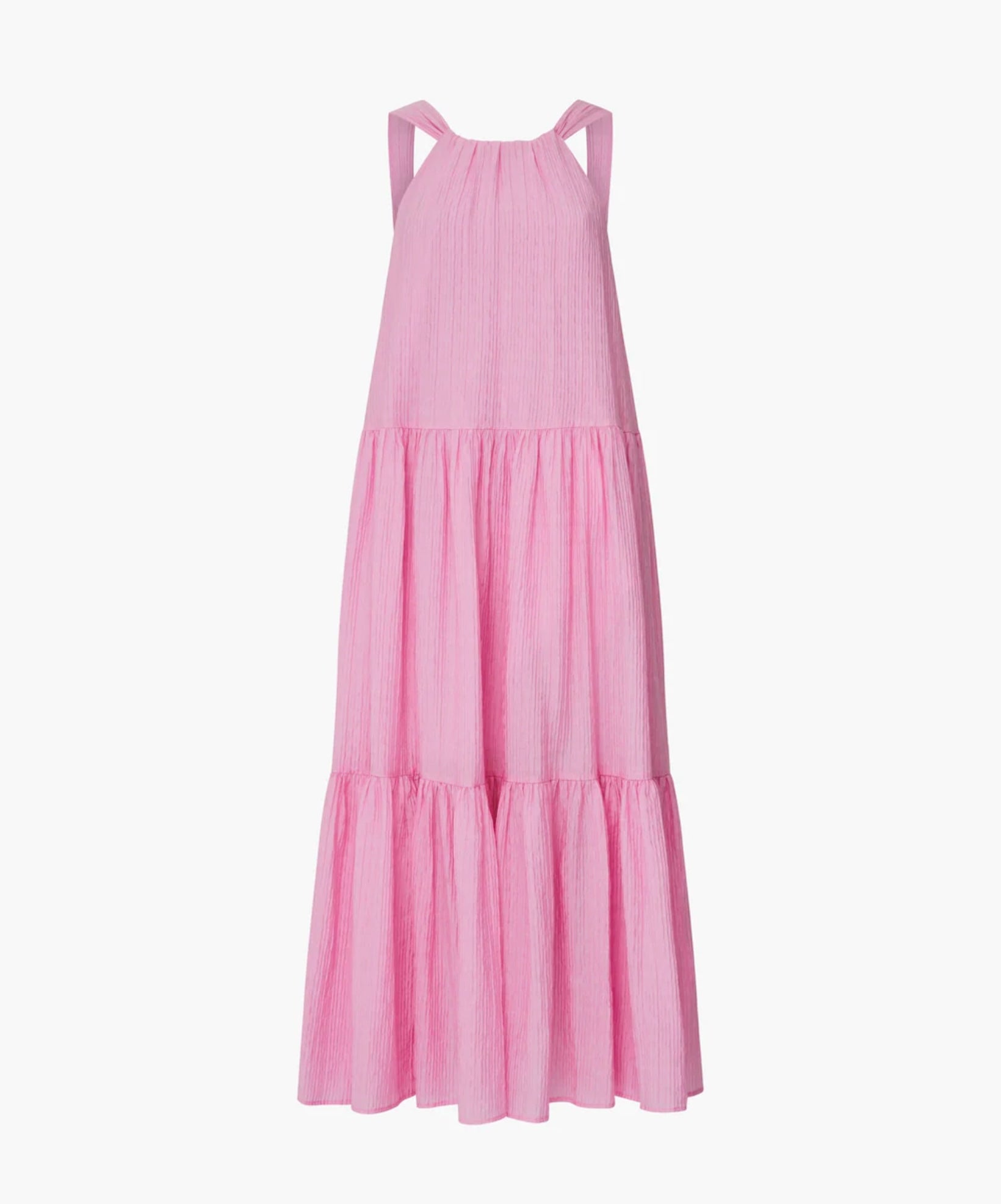 french connection pink maxi dress Alexa textured midaxi dress