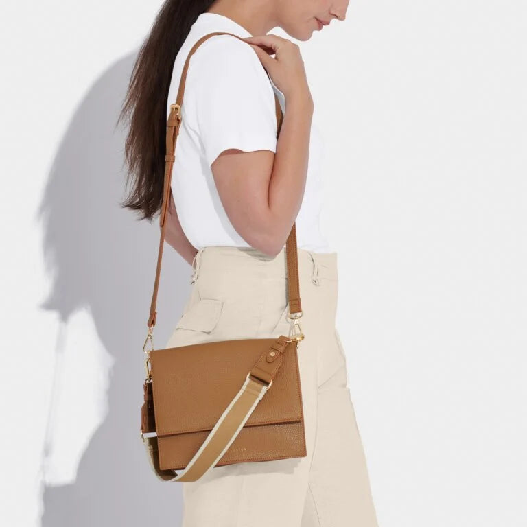 Orla crossbody with canvas strap in tan | Katie Loxton