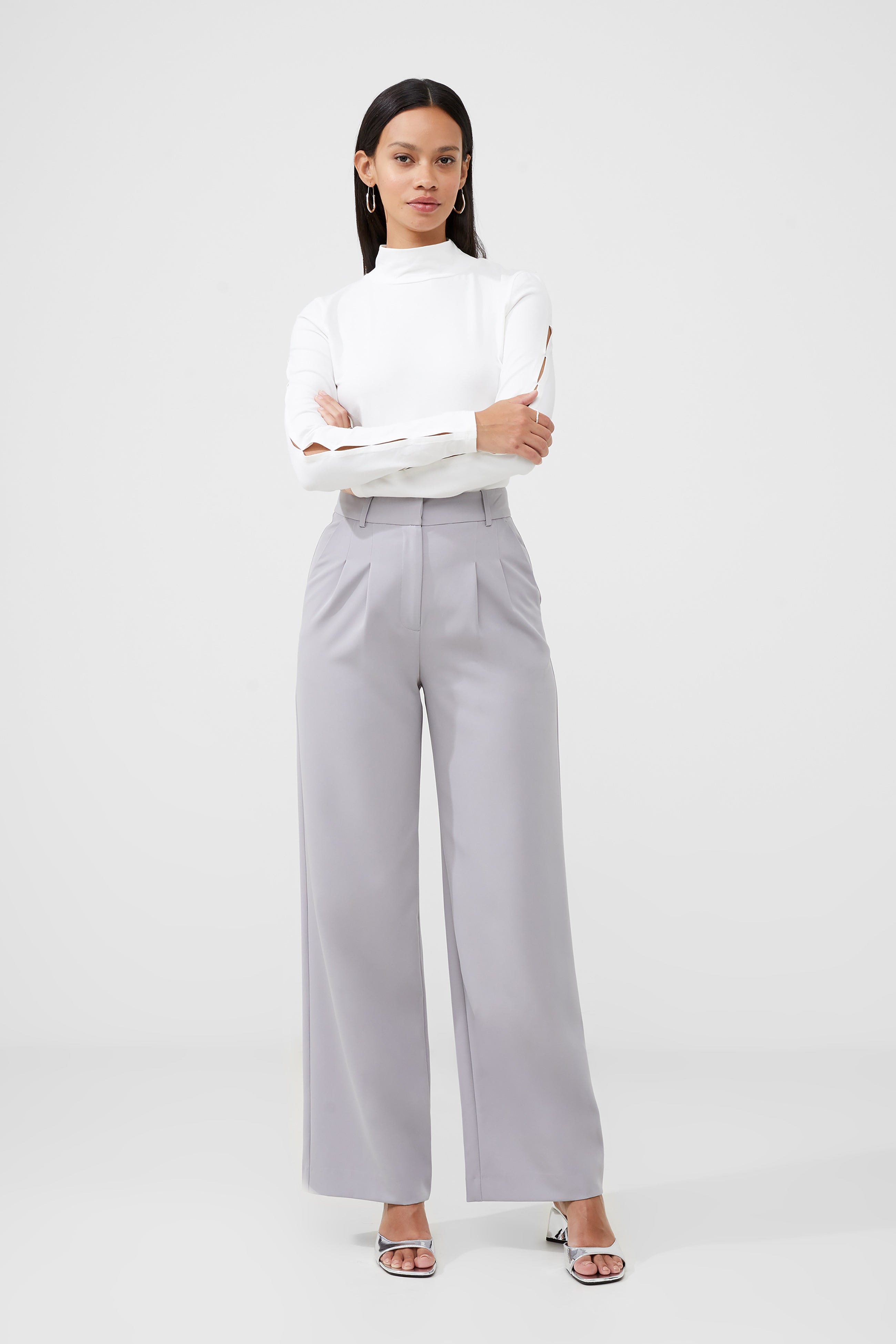 Grey wide leg trousers | French Connection