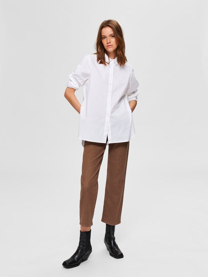 White Long Sleeve Shirt | Selected Femme