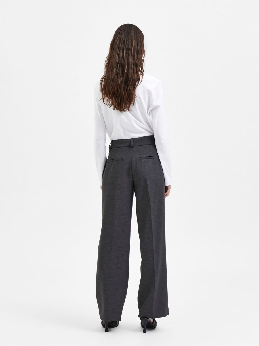 Wide Pant Dark Grey | Selected Femme