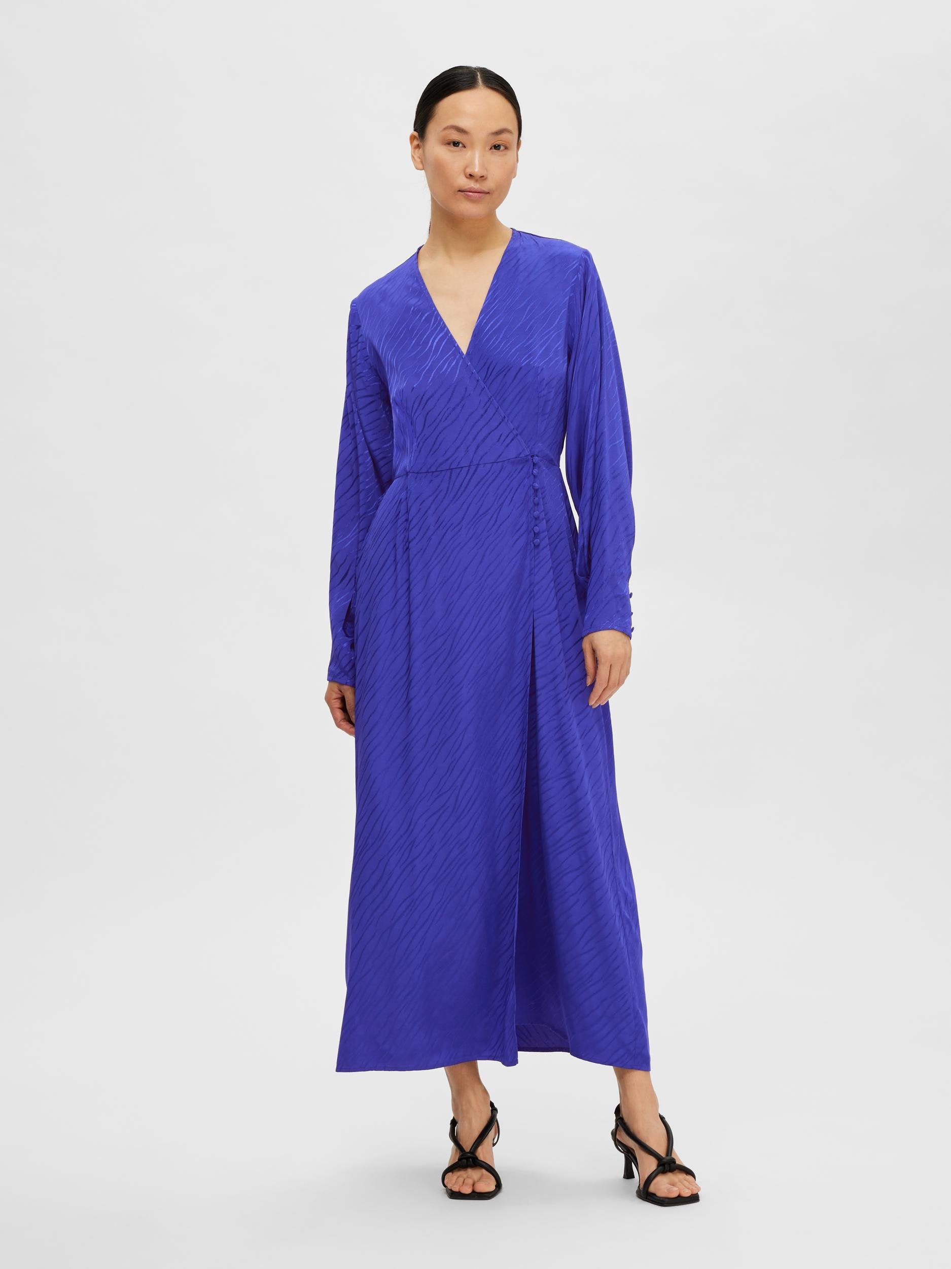 Abienne satin ankle wrap dress | Selected Femme