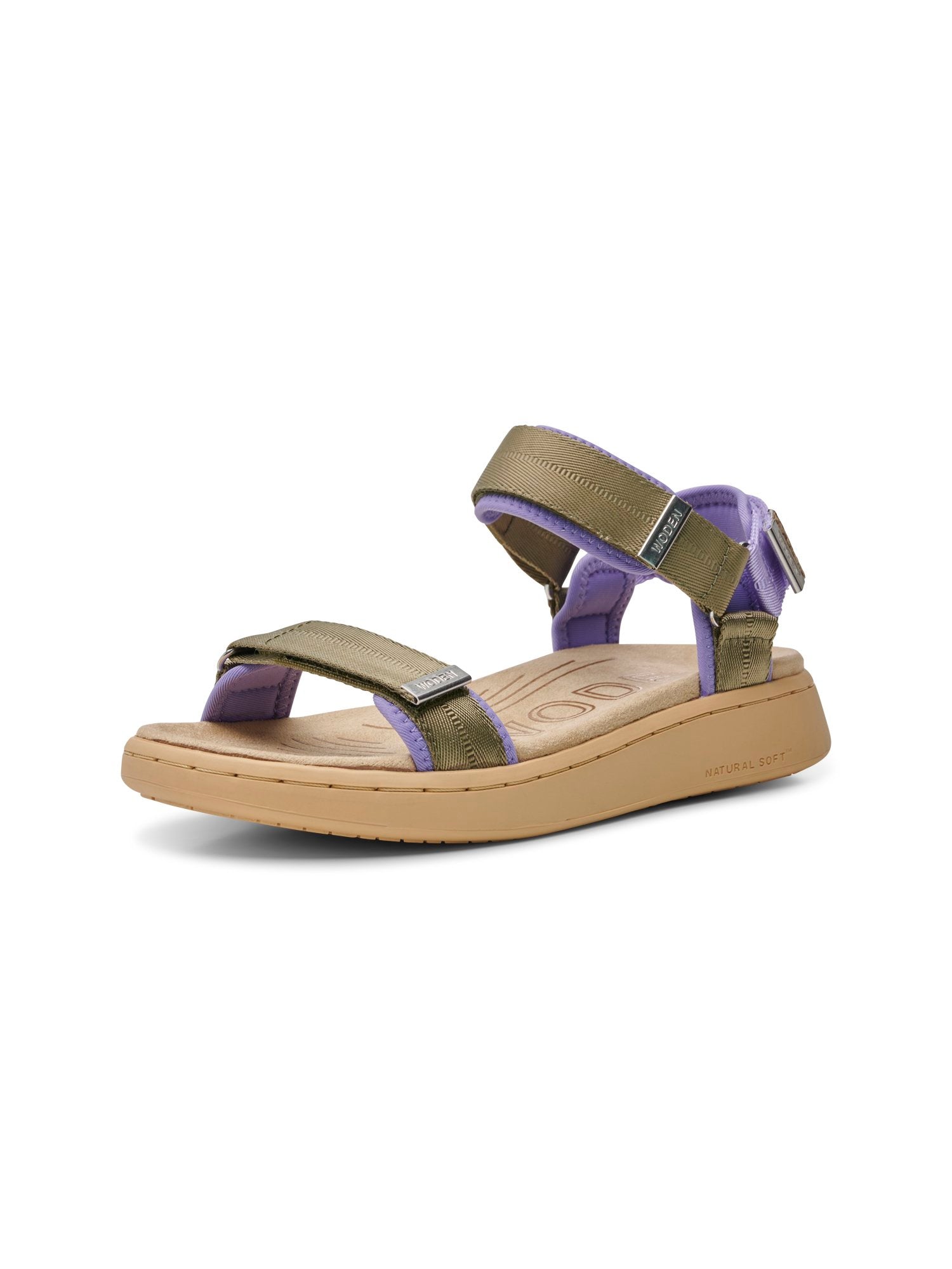 Line Sandal Orchid Dark olive | Woden