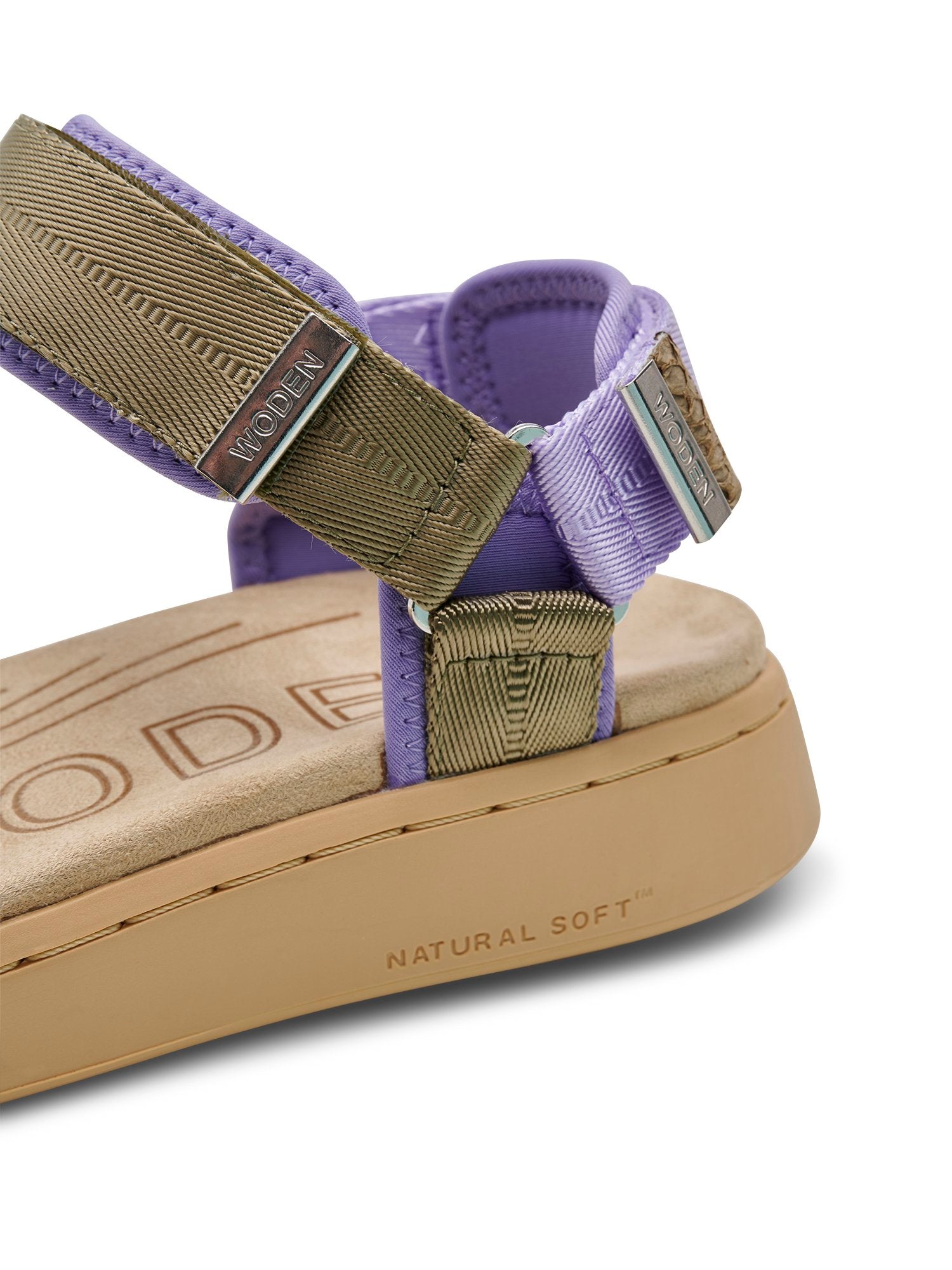 Line Sandal Orchid Dark olive | Woden