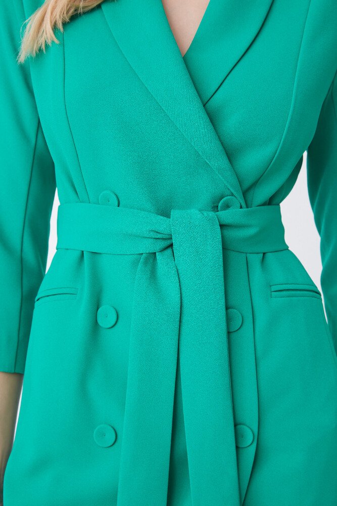 Cheraz Green belted dress | Suncoo