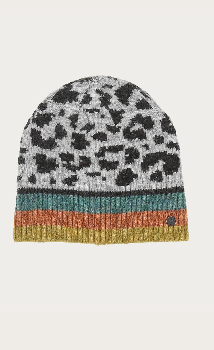 Knitted Hat with Leo design grey |Fraas 647023960