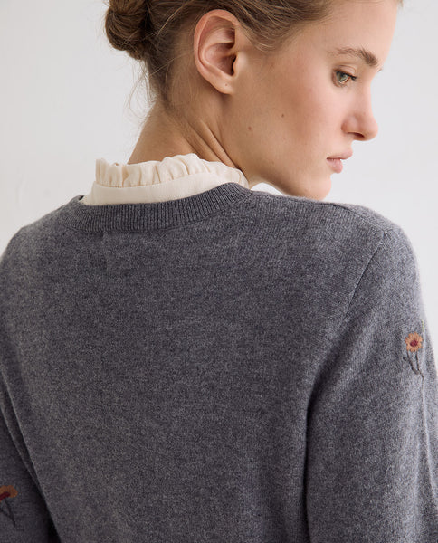 Floral embroidery sweater|Yerse