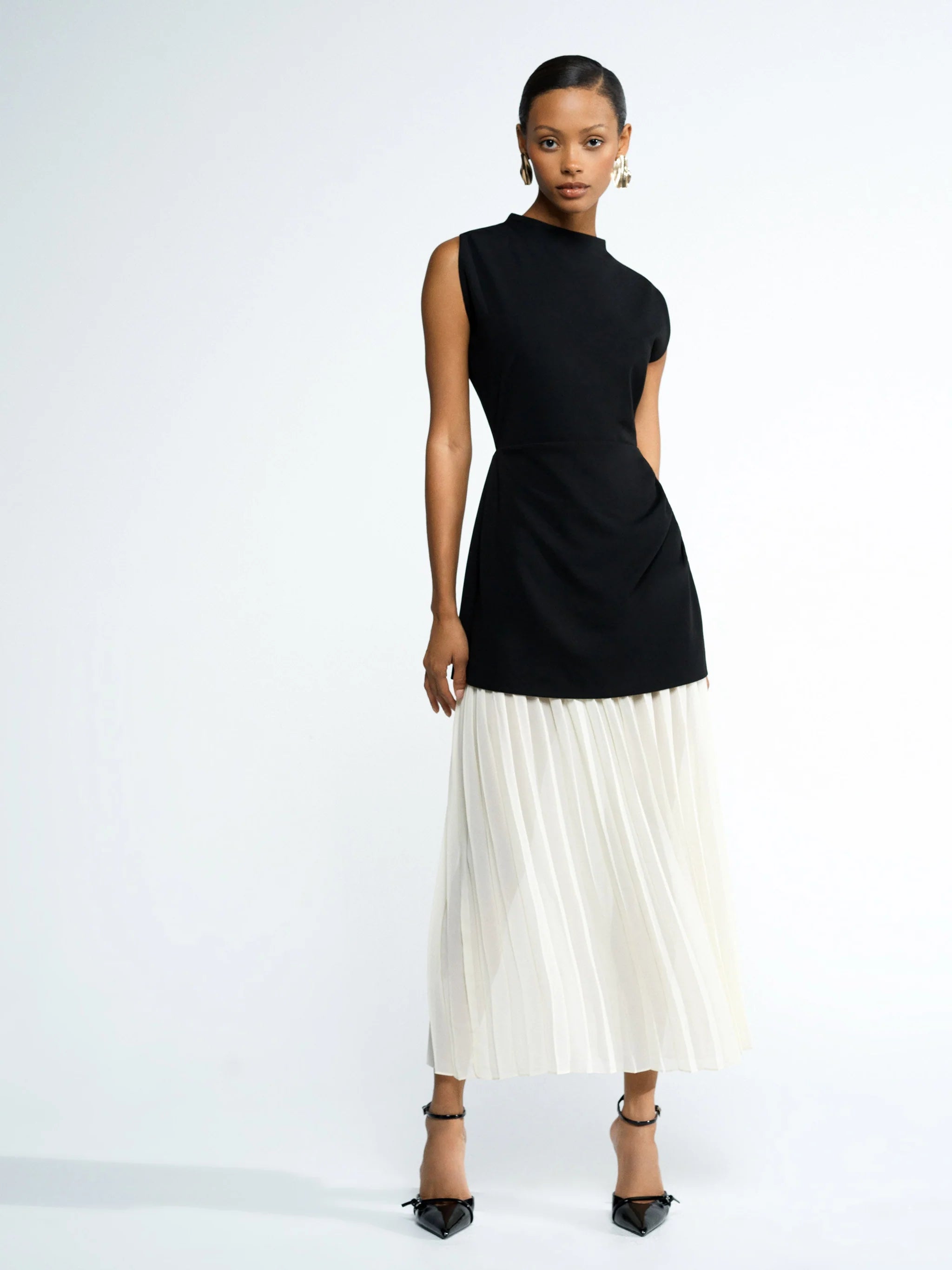 Zion Pleated Skirt Dress | French Connection