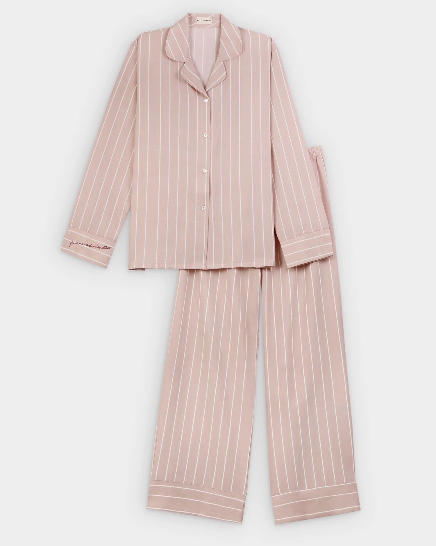 Gift Boxed Pyjama Set Pink & White | Katie Loxton