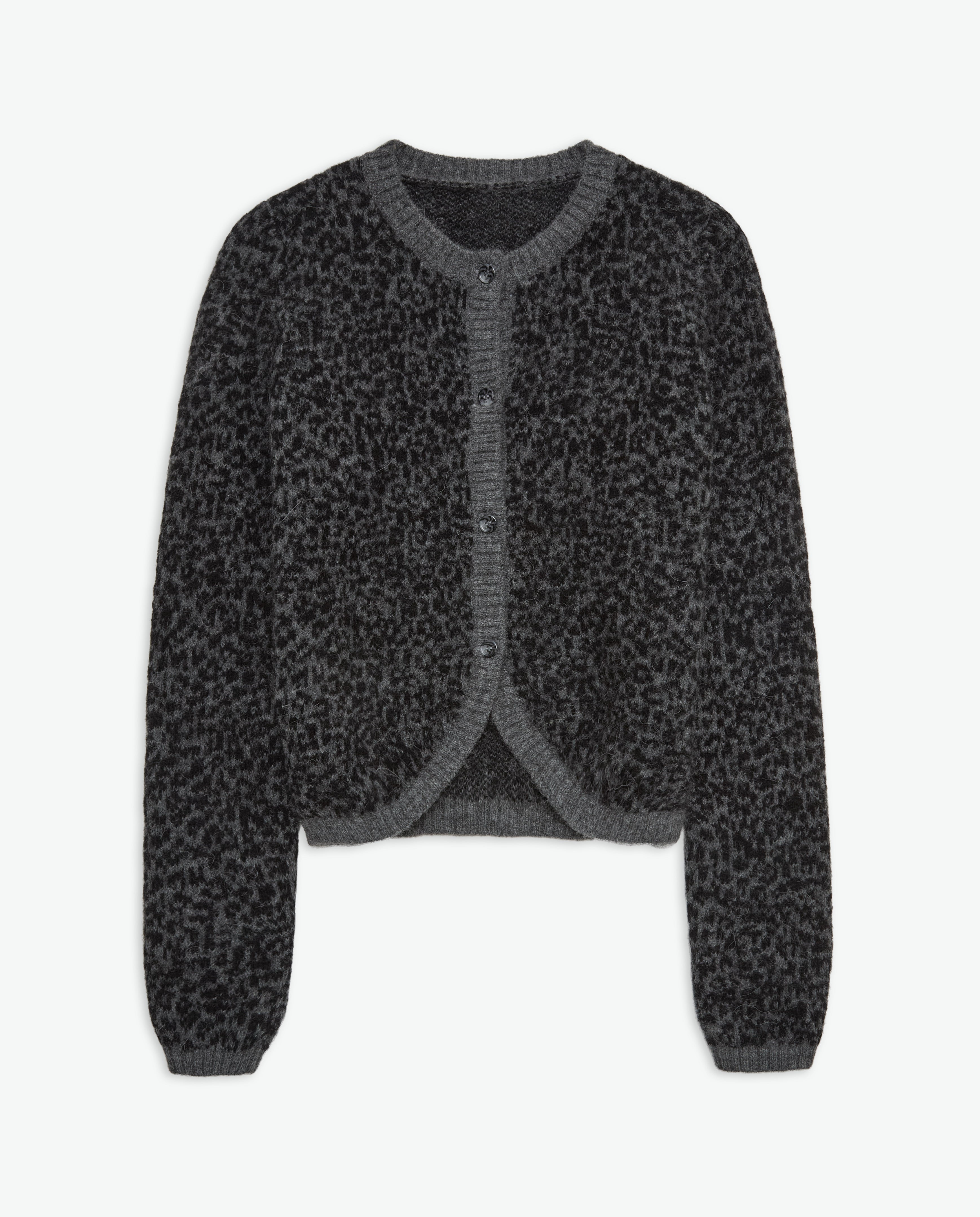 Animal print jacquard cardigan | YESRSE