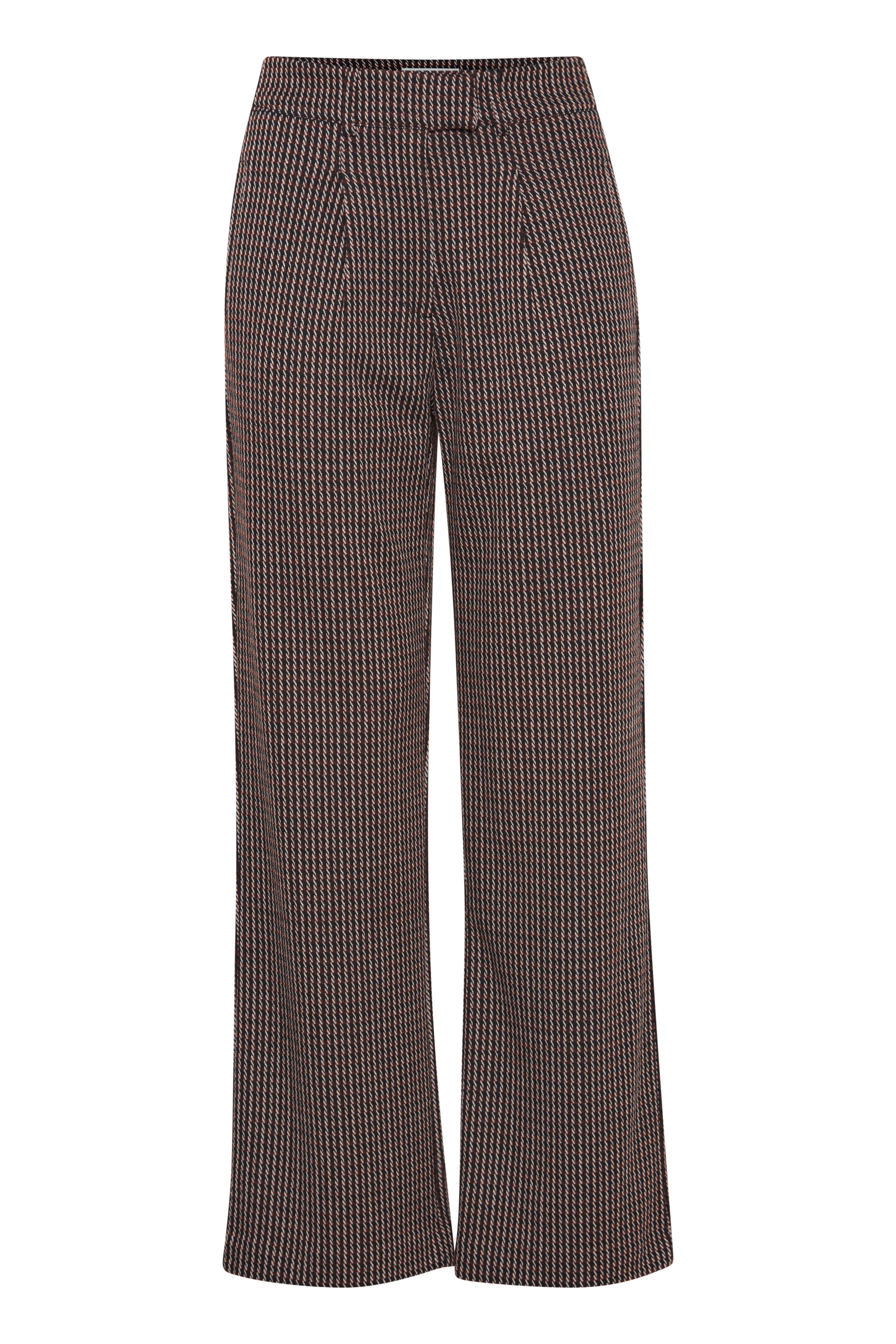 Ihkate structure burgundy checkered pants | Ichi