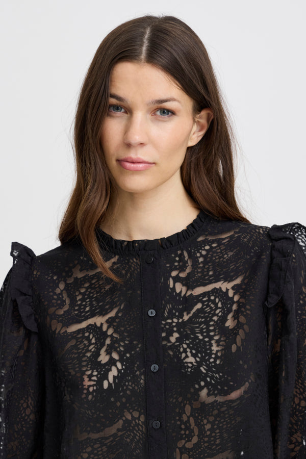 Yarrow black blouse | Ichi