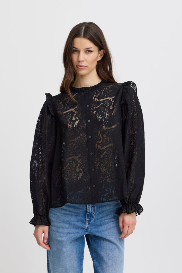 Yarrow black blouse | Ichi