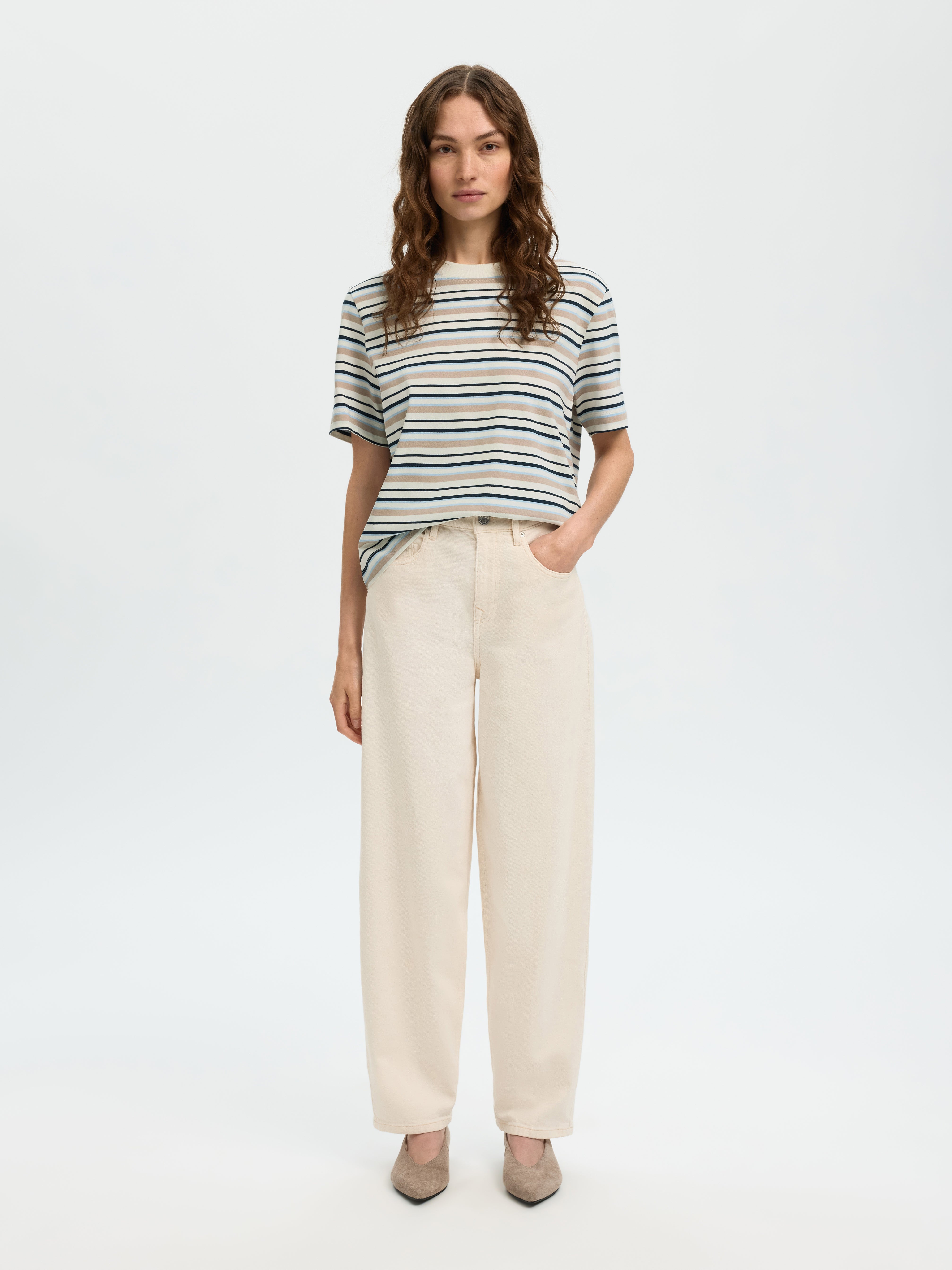 Essential Striped Boxy tshirt | selected femme