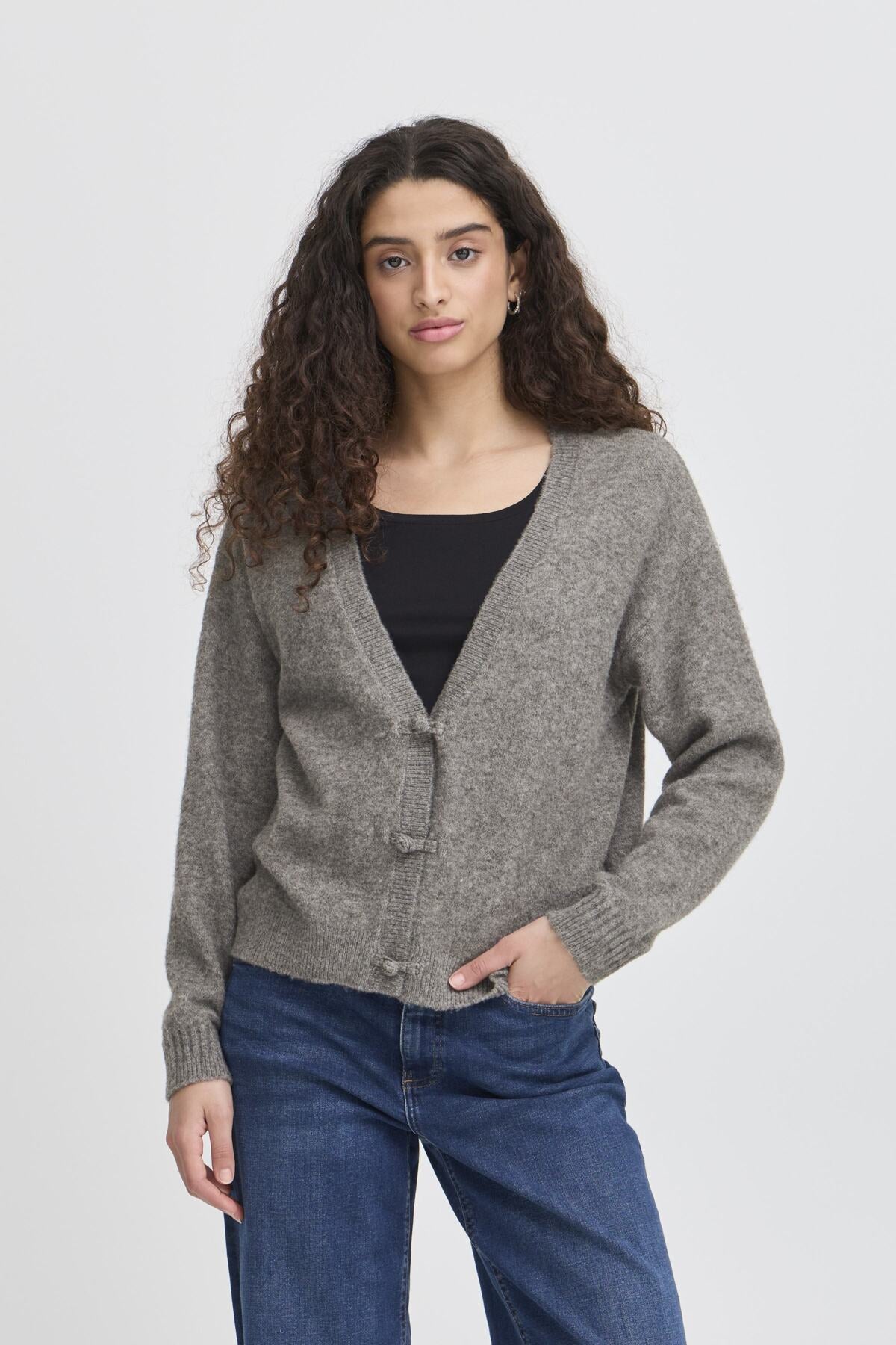 Dalisa Cardigan Grey | Ichi