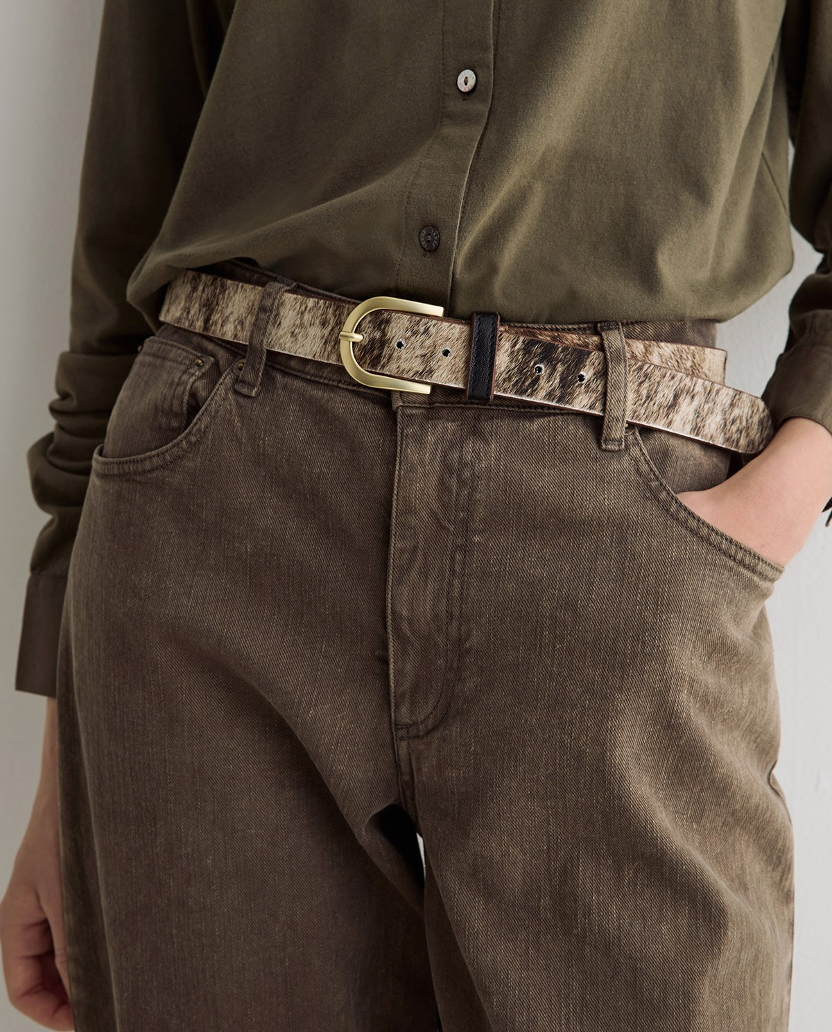 Hair calf leather belt | Yerse