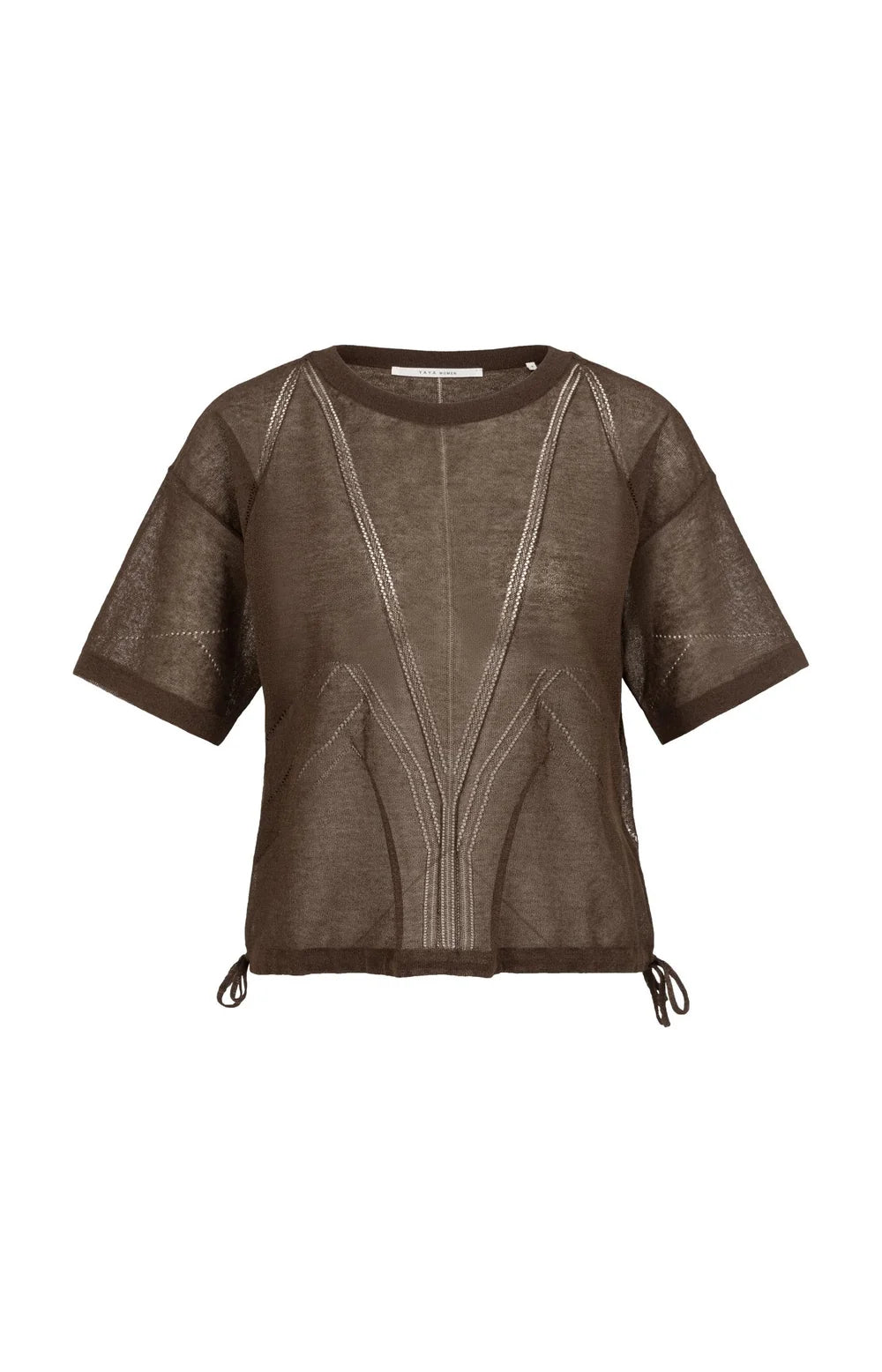 Brown short sleeve sweater | Yaya