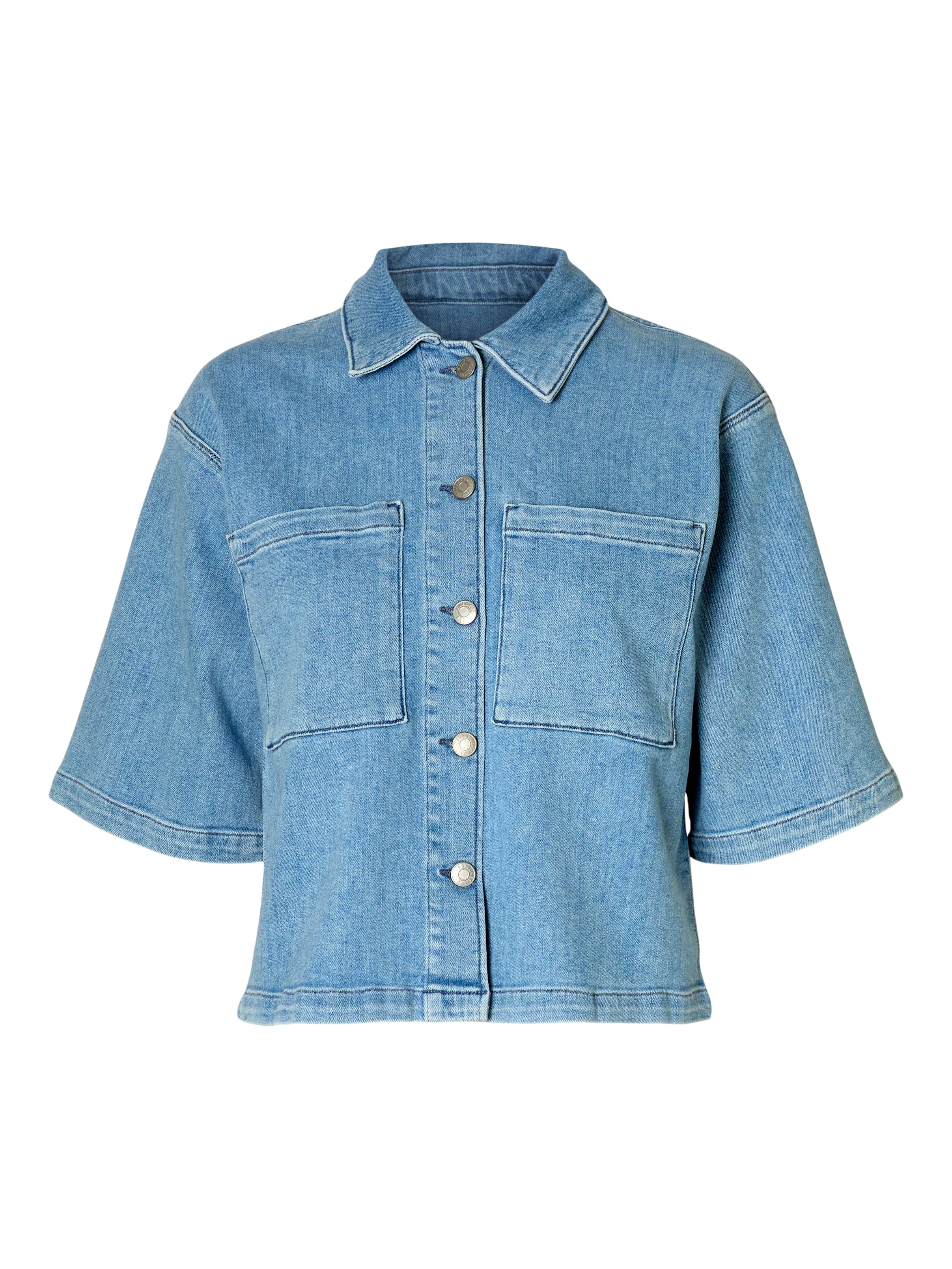 Anya Short Denim Shirt | Selected Femme