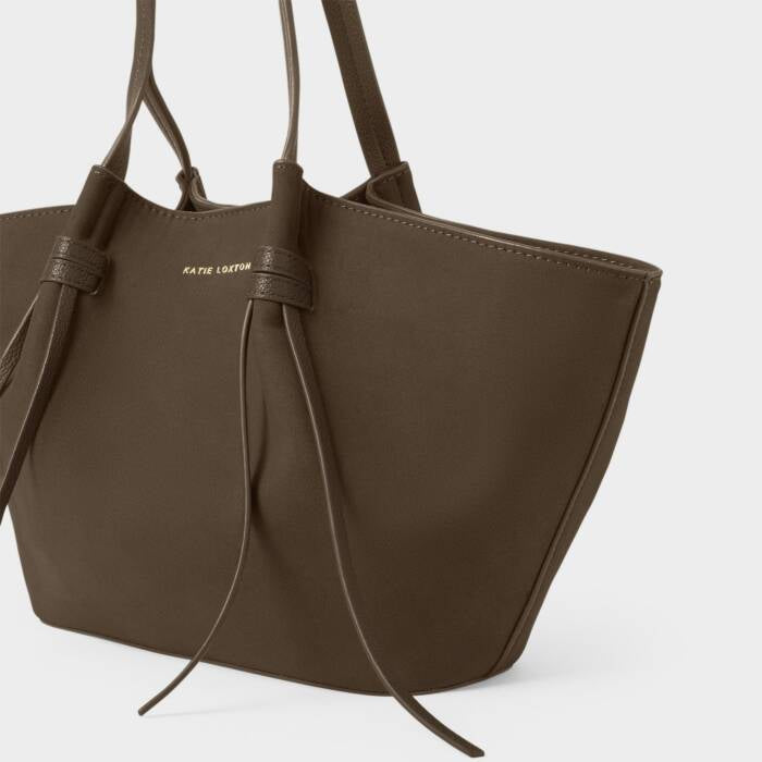 Celina Small Suede Tote Bag Chocolate | Katie Loxton