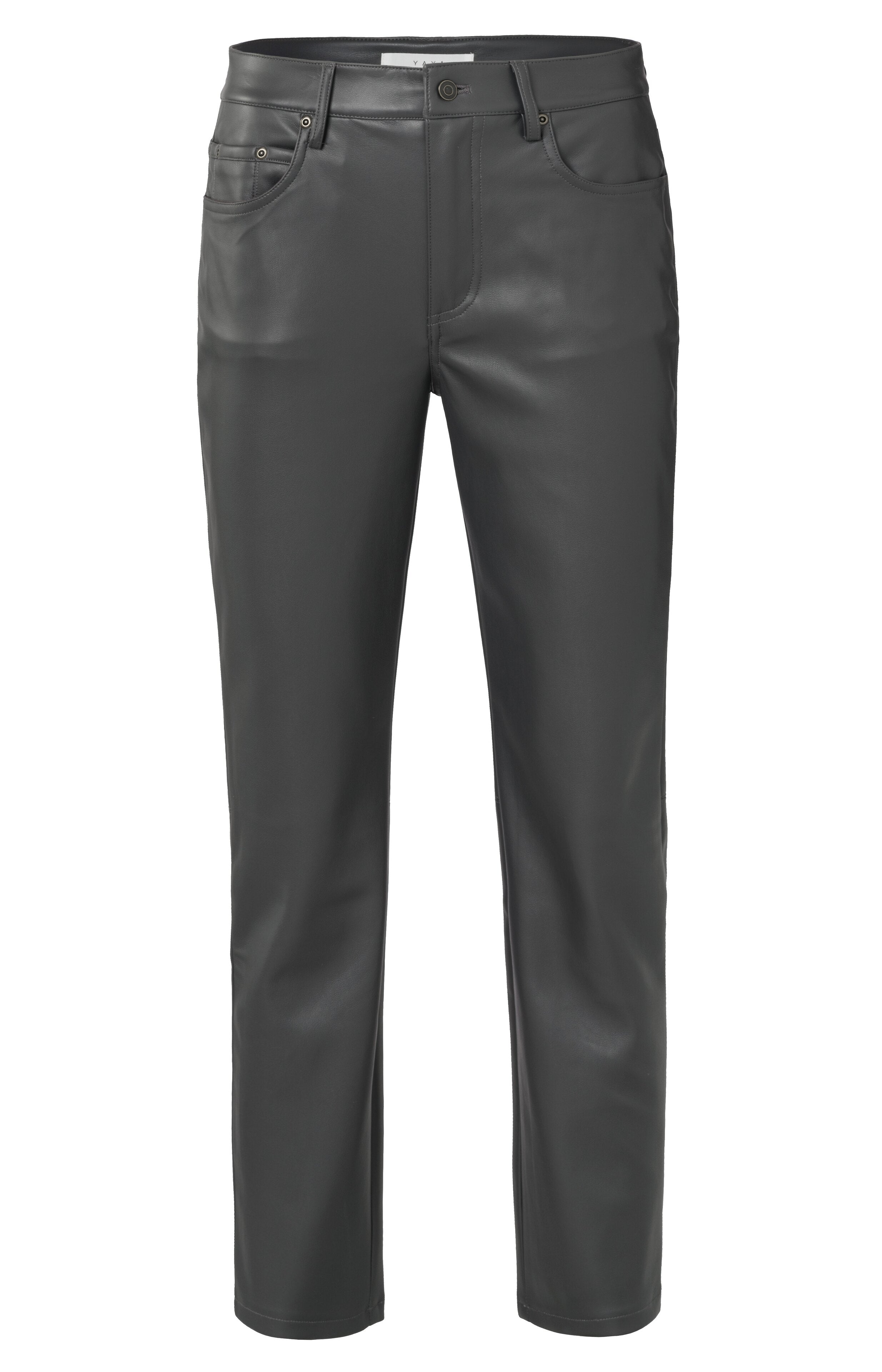 Faux Leather Straight Trousers | Yaya