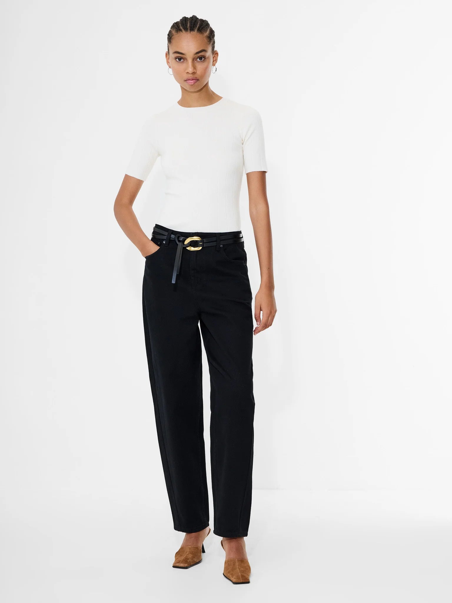 Loren twill barrel leg denim | French Connection