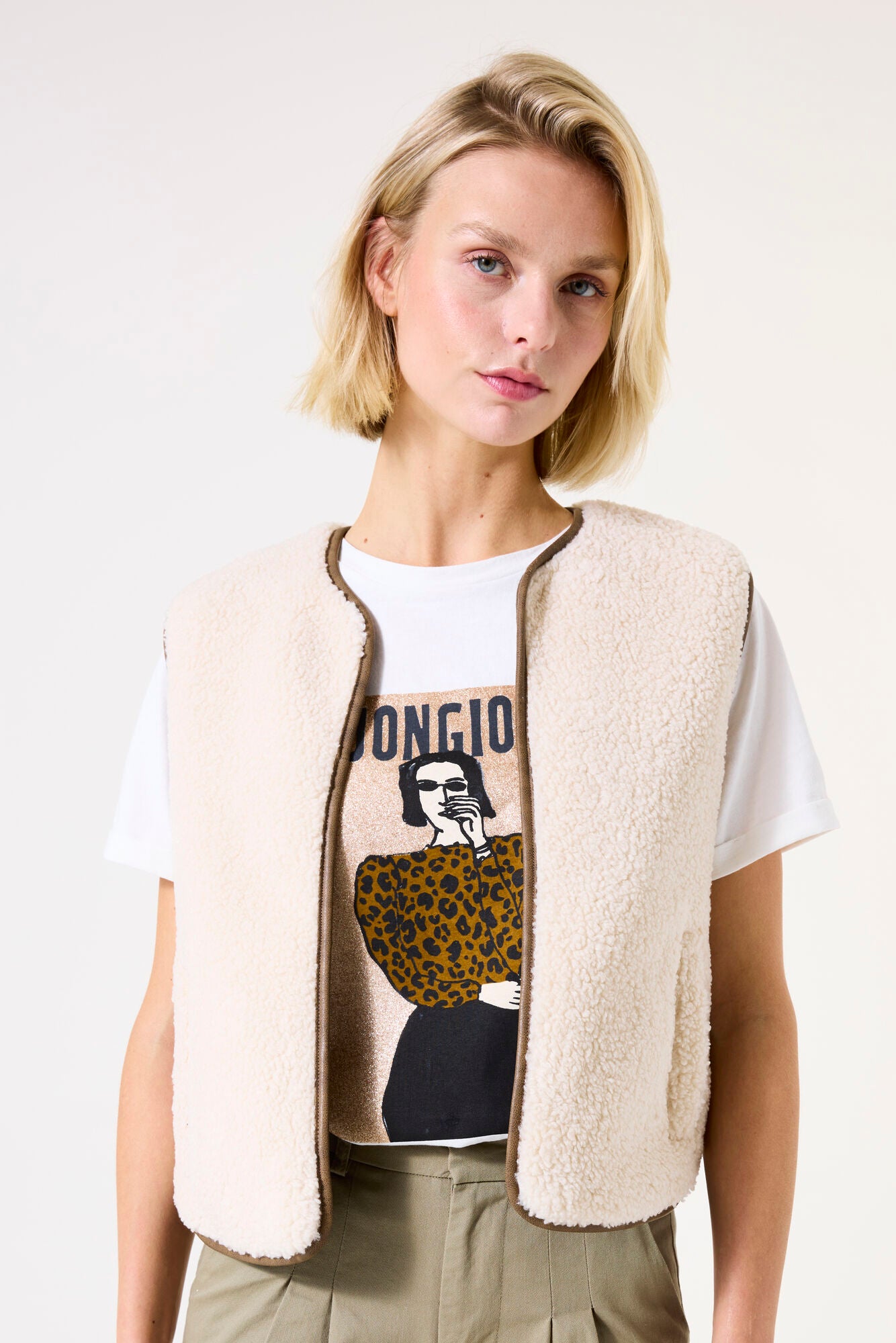Soft Teddy reversible gilet | Garcia