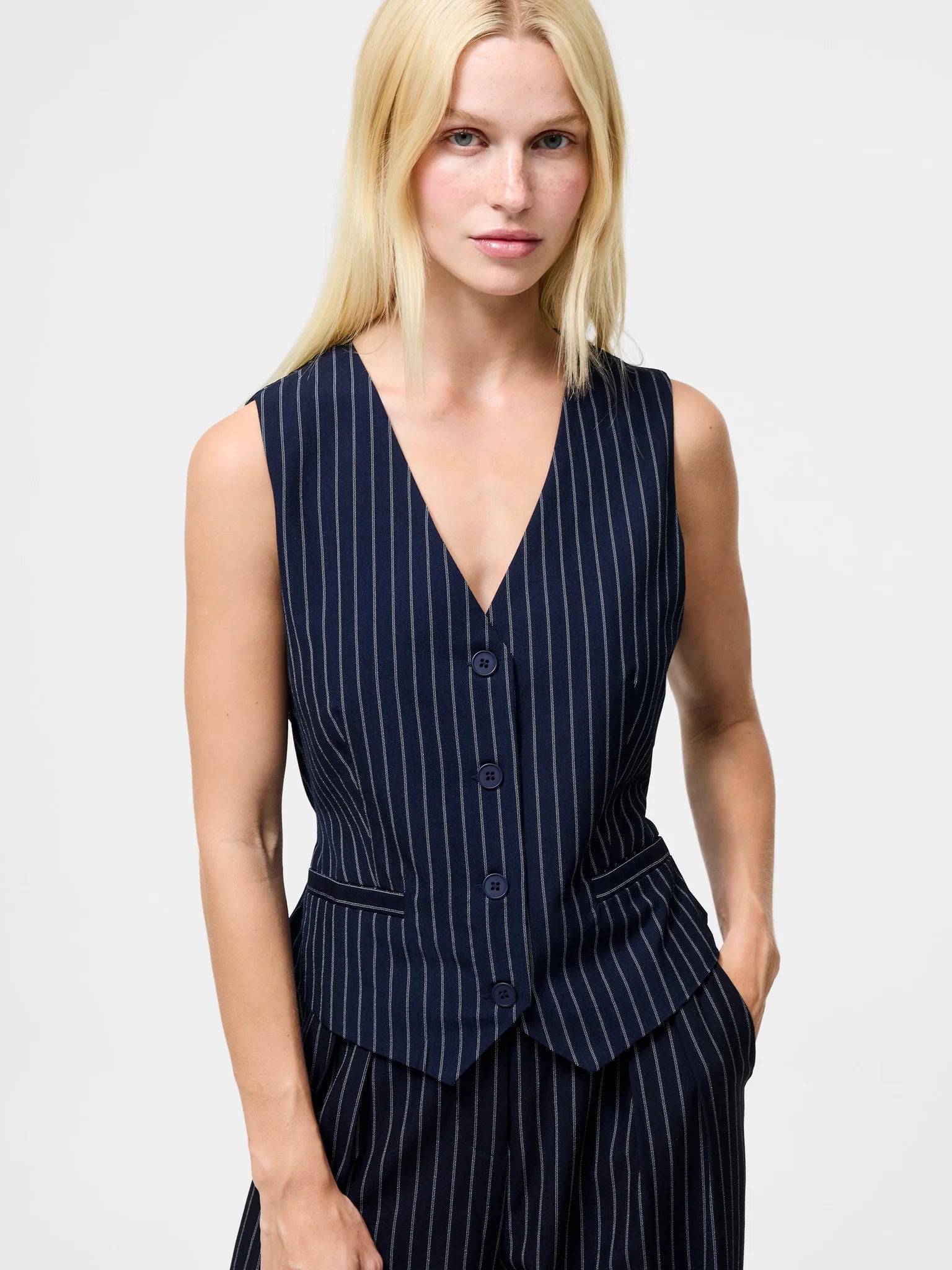 Pinstripe Tailored waistcoat | French Connection