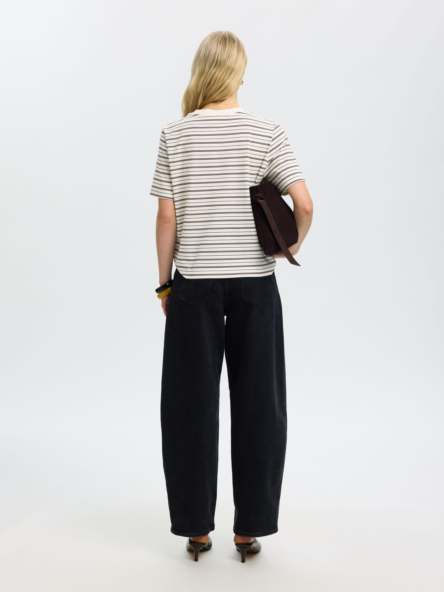 Boxy Tawny Port Stripe Tee|SLF