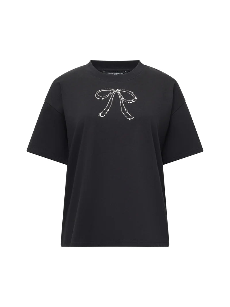 Pearl Hotfix Bow Tshirt | French Connection