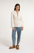 Woven Pinstripe Blazer| Yaya