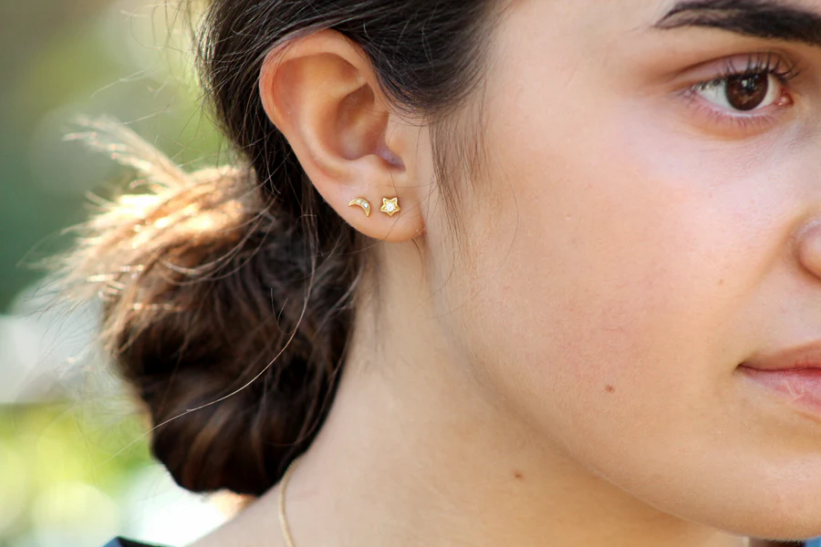 Gold Star and Moon Earrings | Mary K