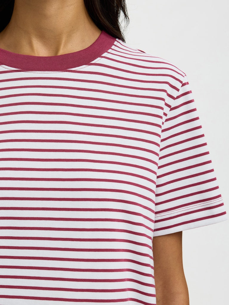 Boxy Essential T-shirt Striped Anemone |SLF