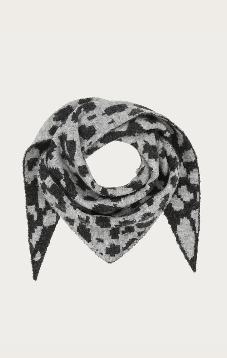 Polyester Grey Knitted scarf with Leo design | Fraas 647022960