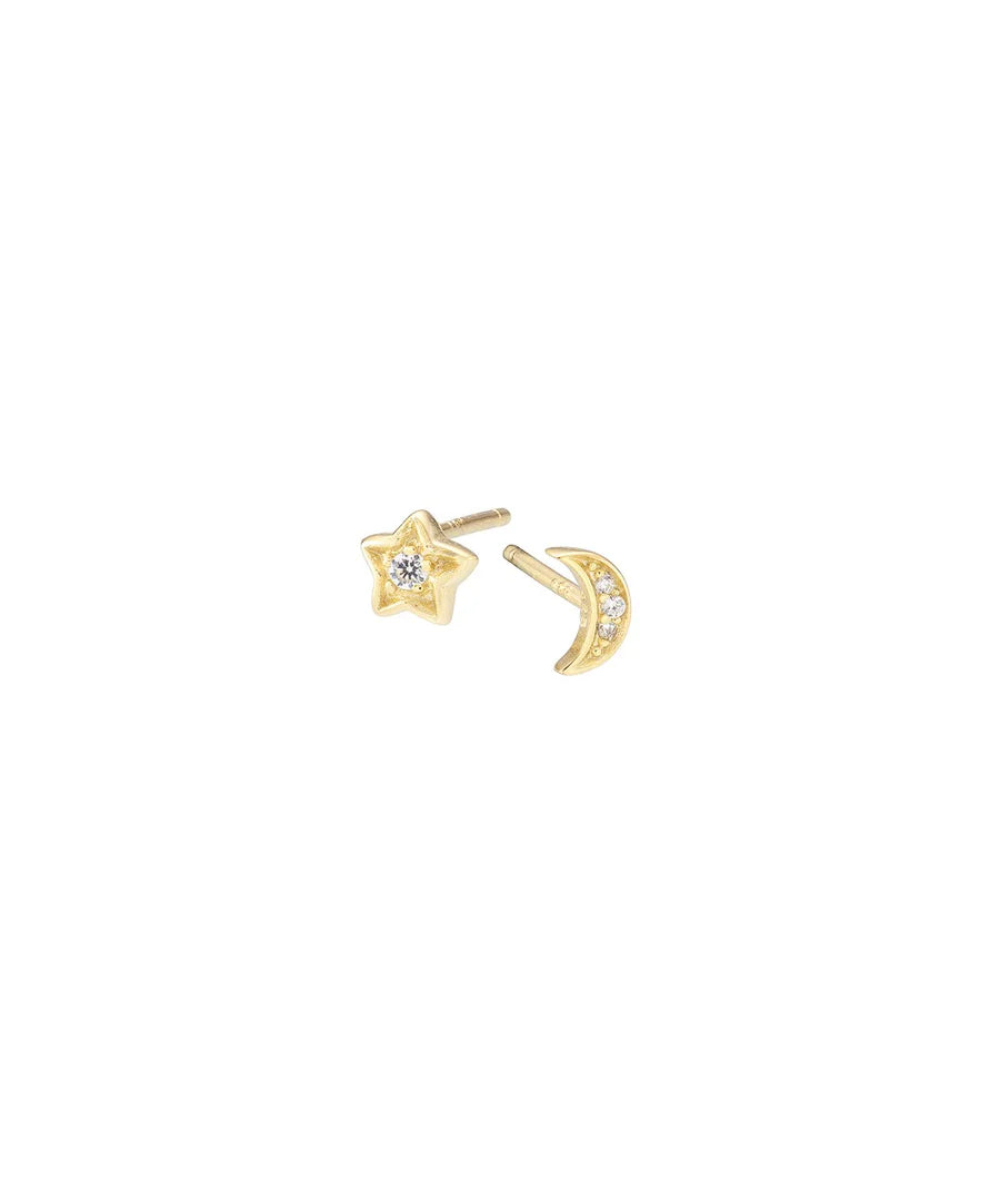 Gold Star and Moon Earrings | Mary K