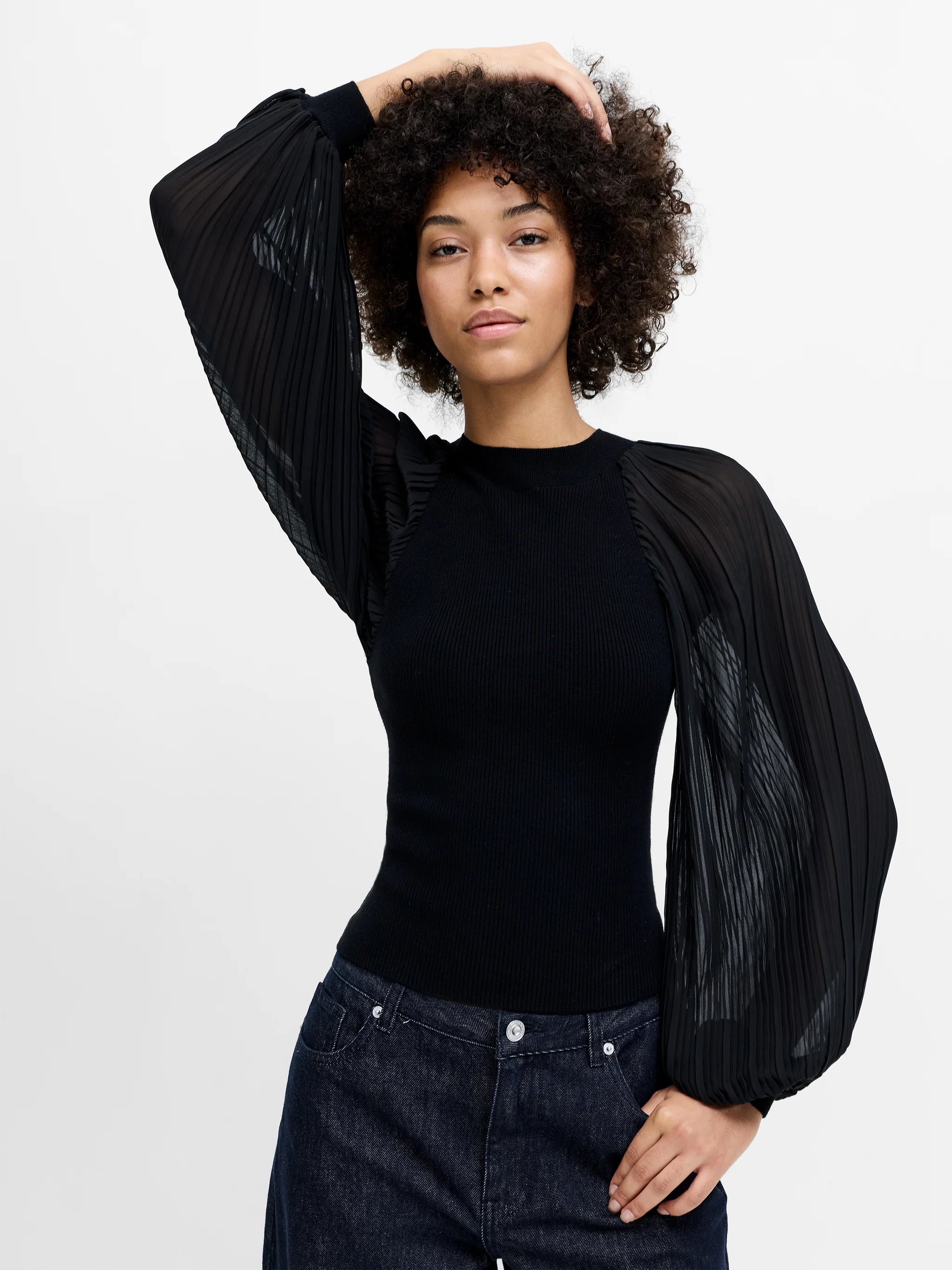 Krista Pleated Sleeve Top | French Connection