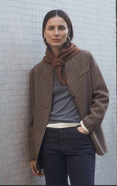 High Neck Coat Houndstooth | Yerse