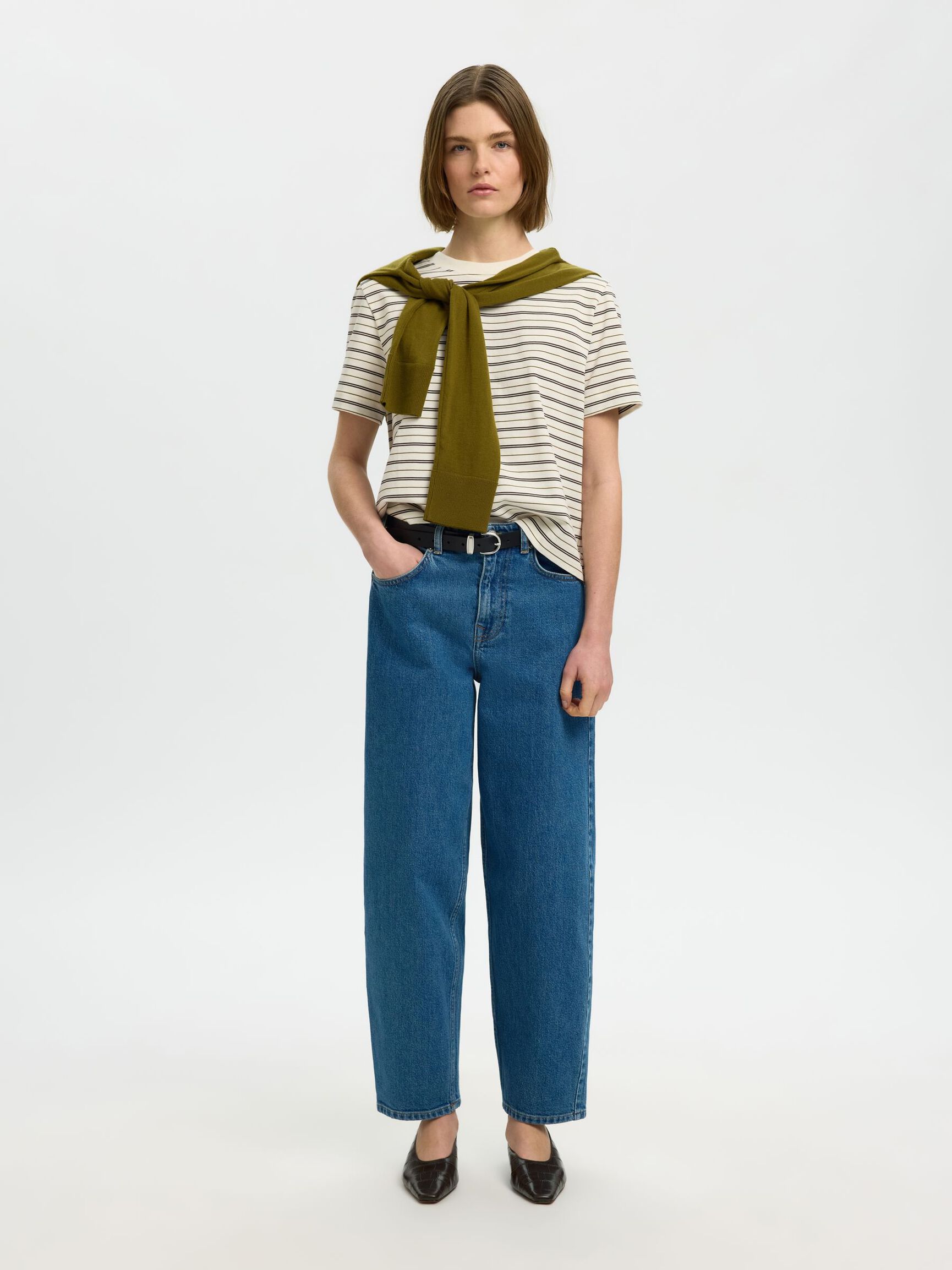 Boxy Delicious stripe Tee|SLF
