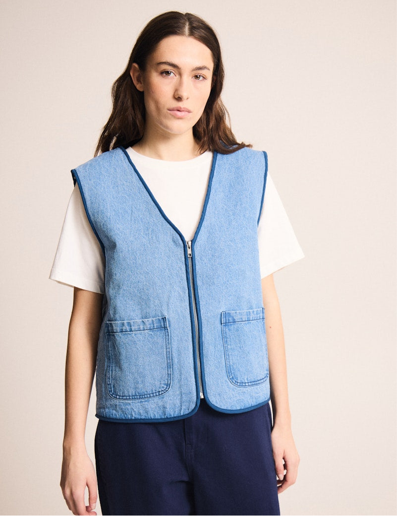 HIRAMO DENIM WAISTCOAT | Ichi