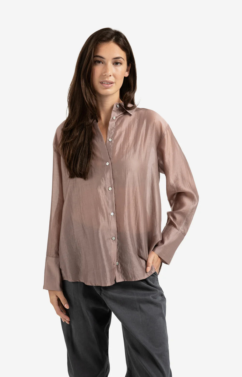 Sheer blouse with refined back detail | YAYA