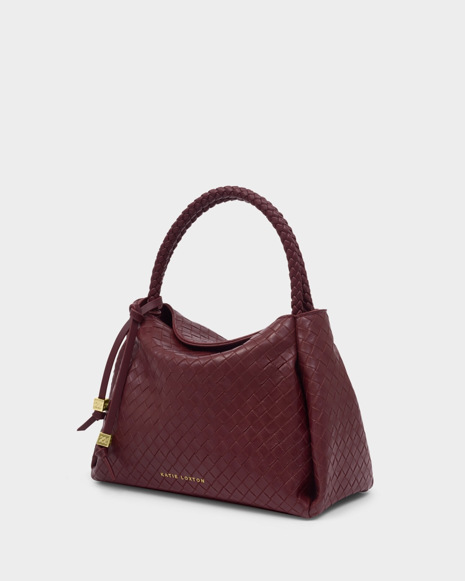 Nova Woven Texture Top Handle Bag Cherry | Katie Loxton