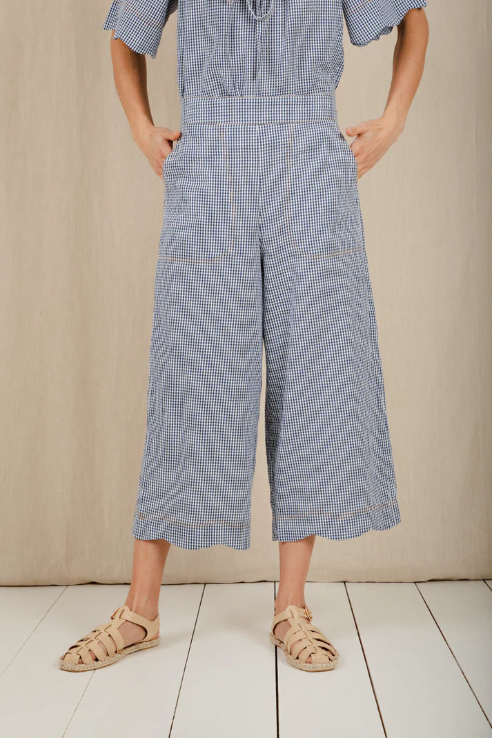 Navy gingham trousers | Bonte